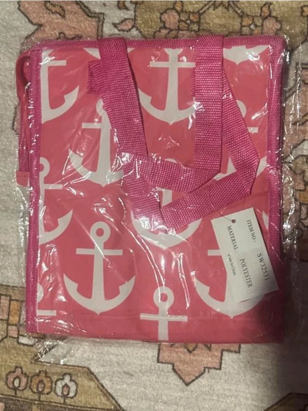Simply Southern Pink Anchor Drawstring Backpack AND matching Tote Bag BOTH NWT